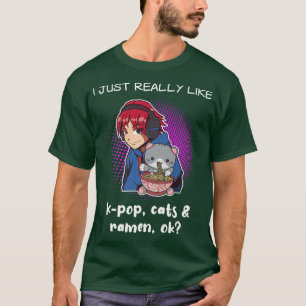 T-shirt KPop Ramen Lover Amoureux des chats Kitten coréen