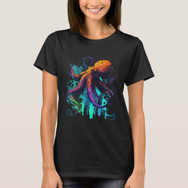 T-shirt Kraken Octopus Sailing Ocean (Devant)