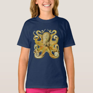 T-shirt Kraken vintage, poulpe Gamochonia, Ernst Haeckel
