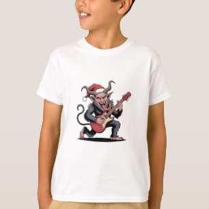 T-shirt Krampus maléfique jouant de la musique électrique