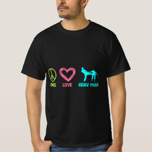 T-shirt Krav Maga Peace Love fighter self defense