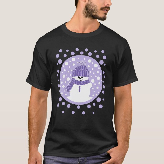 T-shirt Krimbles Fun Dotty Snowman Avec Lilac Woolac Casqu (Devant)