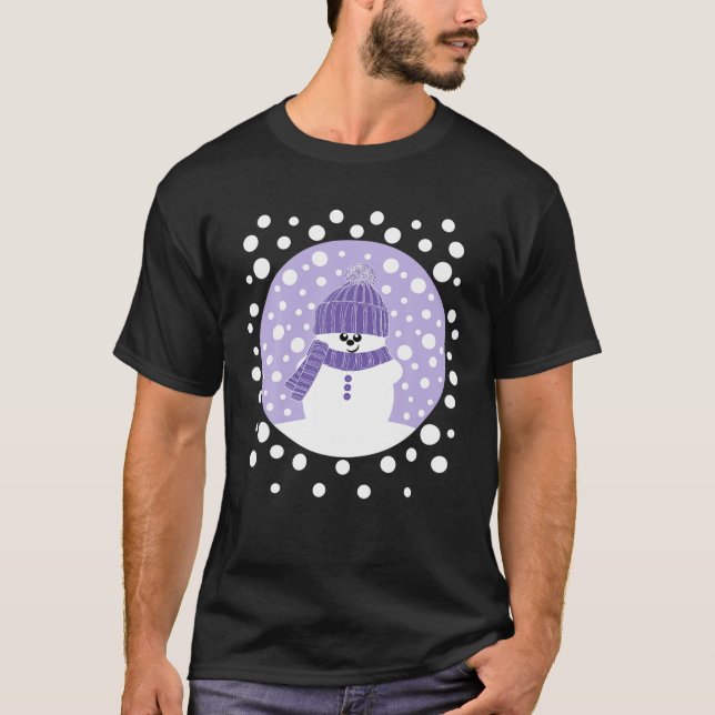 T-shirt Krimbles Fun Snowman Snowy Avec Lilac Woolac Casqu (Devant)