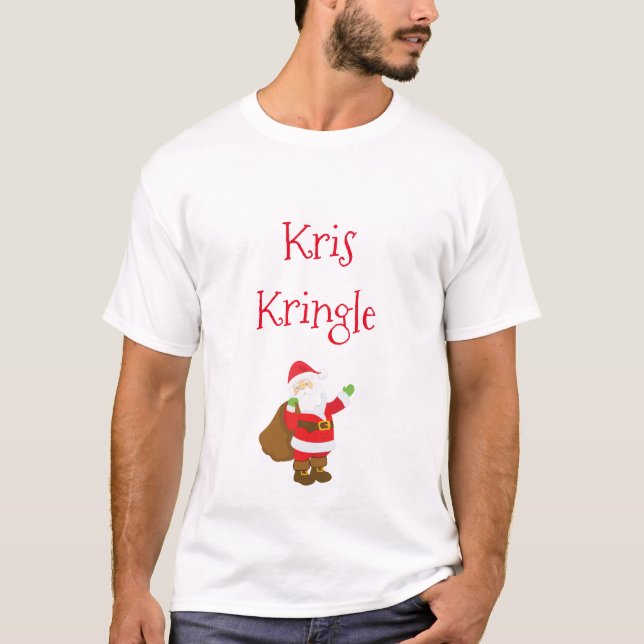 T-shirt Kris Kringle alias Santa Claus Texte personnalisé (Devant)