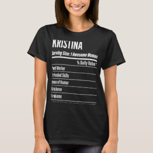T-shirt Kristina Faits nutritionnels Servant Taille Calori