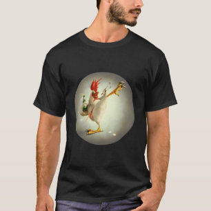 T-shirt Kung Fu Rooster Combattre le poulet drôle Boire Ch