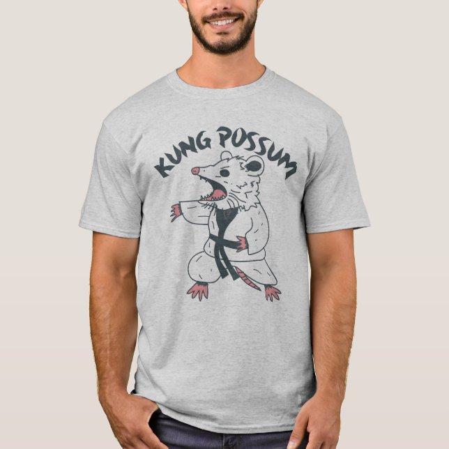 T-shirt Kung Possum - Funny Karate Opossum (Devant)