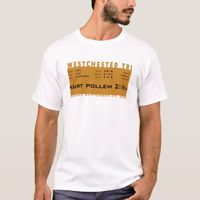 T-shirt Kurt : Triathlon de Westchester - customisé (Devant)