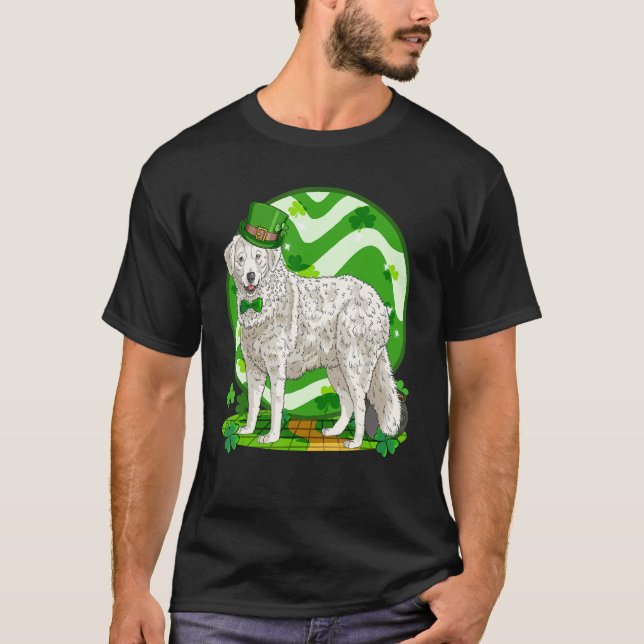 T-shirt Kuvasz Dog St Patrick's Day Leprechaun (Devant)