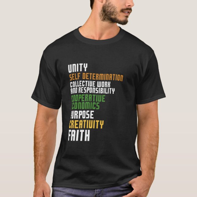 T-shirt Kwanzaa Sept Principes Unité Autodétermination (Devant)