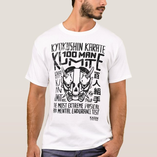 T-shirt Kyokushin Karate 100 Homme Kumite - Noir Design - (Devant)