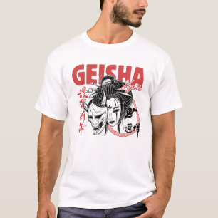 T-shirt Kyoto Geisha x Oni Mask - Japanese Fusion Streetwe