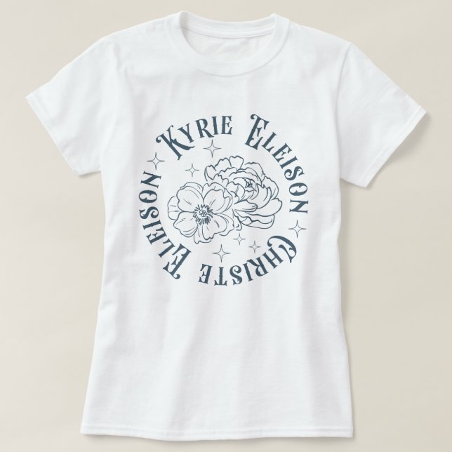 T-shirt Kyrie Eleison Christe Eleison Retro Catholique (Design devant)