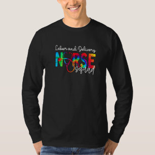 T-shirt L&d Nurse Squad Watercol Love Stethoscope Rn Nurse