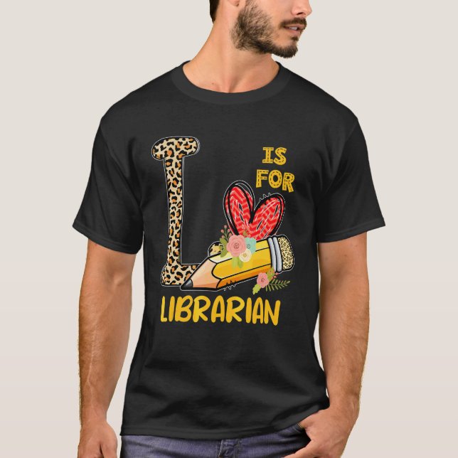 T-shirt L est pour l'appréciation des bibliothécaires Léop (Devant)