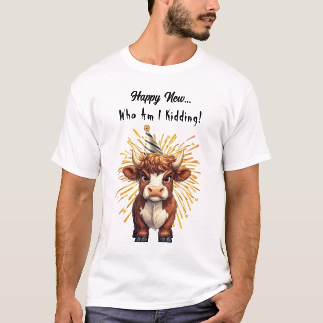 T-shirt L’humeur de la vache grumpy Highland (Devant)