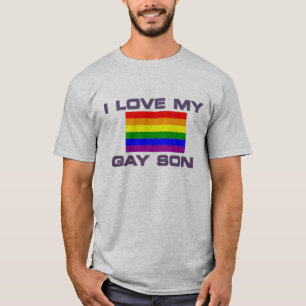 T-shirt l love my gay fils Rainbow flag Pride
