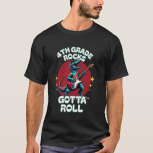 T-shirt La 4e année, c'est super. Il faut lancer dinosaure