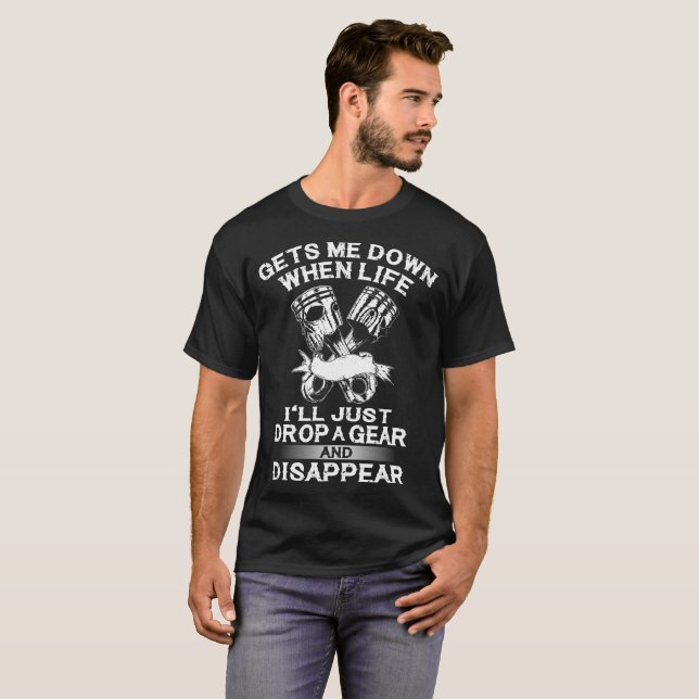 T-shirt La baisse de mécanicien une vitesse et (Devant entier)