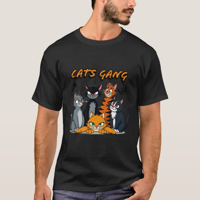 T-shirt La bande de chat (Devant)