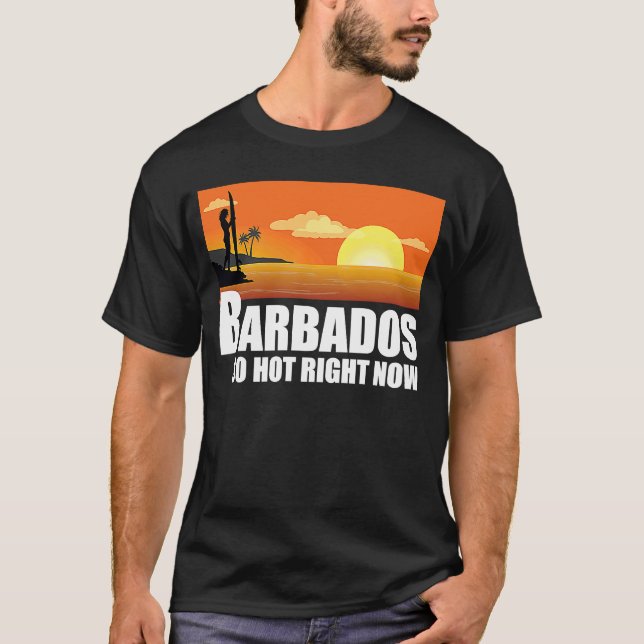 T-shirt La Barbade si chaud en ce moment Retro Travel Beac (Devant)