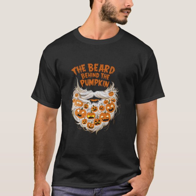 T-shirt La Barbe Derrière La Citrouille Halloween Funny Pr (Devant)