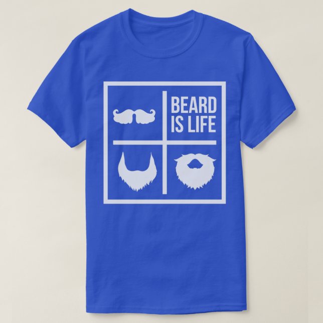 T-shirt La barbe est la vie Moustache (Design devant)