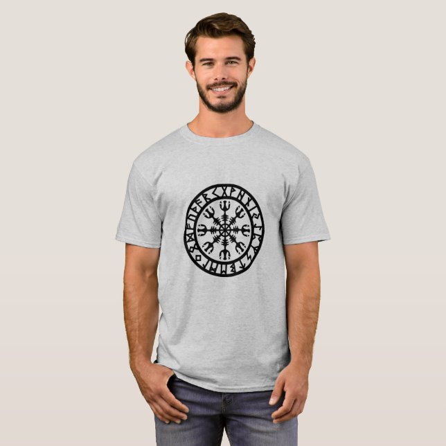 T-shirt La barre de la crainte - symbole de Viking pour la (Devant entier)