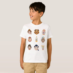 T-shirt La beauté et l'Emoji des bêtes  Caractères