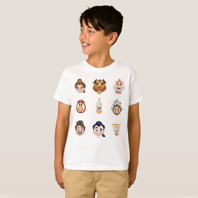 T-shirt La beauté et l'Emoji des bêtes| Caractères (Devant entier)