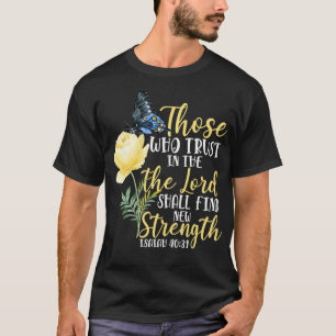 T-shirt La Bible chrétienne Verse Papillon Rose Fleur Isaï