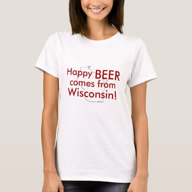 T-shirt La bière appétissante vient du Wisconsin (Devant)