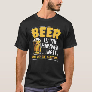 T-shirt La Bière Est La Réponse Alcool Liqueur Boire Alcoh