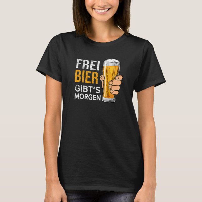 T-shirt La bière est libre demain (Devant)