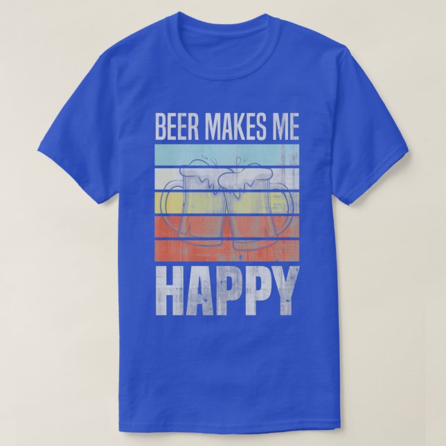 T-shirt la bière me rend heureux (Design devant)