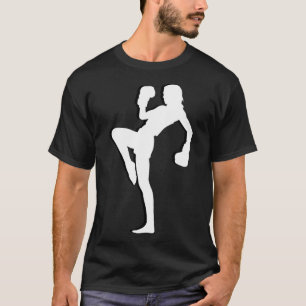 T-shirt La boxe thaïlandaise féminine est une silhouette f