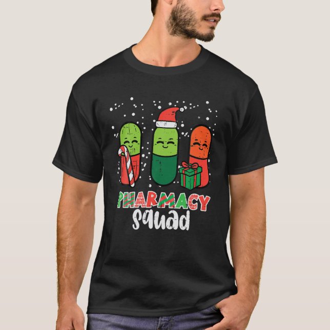 T-shirt La brigade de la pharmacie de Noël pilule Xmas Pha (Devant)