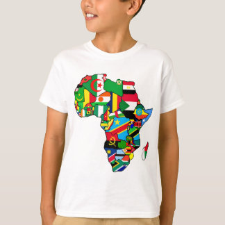 T-shirt La carte africaine des drapeaux de l'Afrique dans
