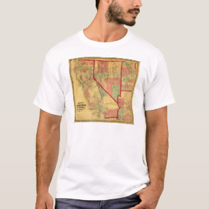 T-shirt La carte de Bancroft de la Californie, Nevada,
