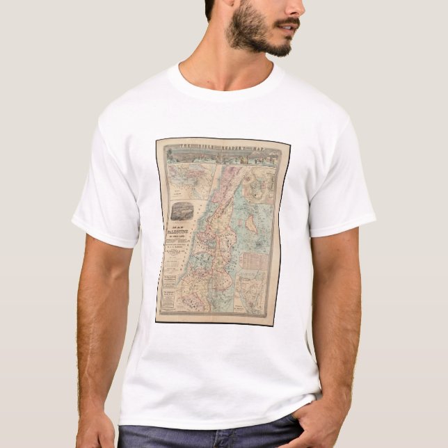 T-shirt La carte de la Terre Sainte de la Palestine de (Devant)