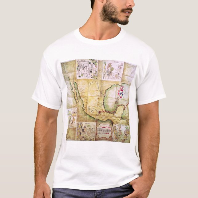 T-shirt La carte de l'itinéraire a suivi de Hernando (Devant)