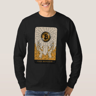 T-shirt La carte de tarot Bitcoin à deux mains Cryptomonna