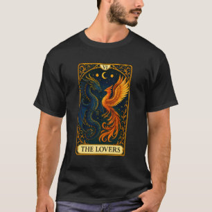 T-shirt La carte de tarot du dragon phénix de la flamme ju