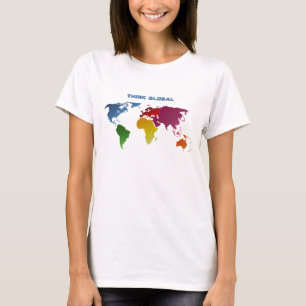 T-shirt La carte du monde pensent global