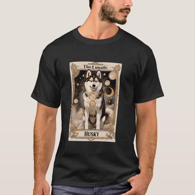 T-shirt La carte Lunatic Husky Tarot Halloween Mystic Husk (Devant)