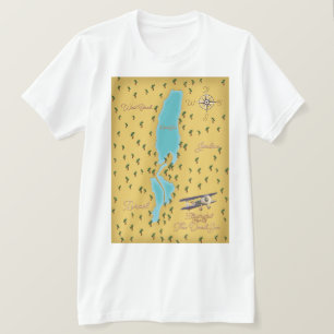 T-shirt La carte vintage de la mer Morte