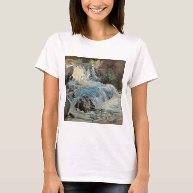 T-shirt La cascade par Twachtman, l'impressionnisme Vintag (Devant)