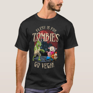 T-shirt La chair est pour Zombies Go Vegan Halloween 1
