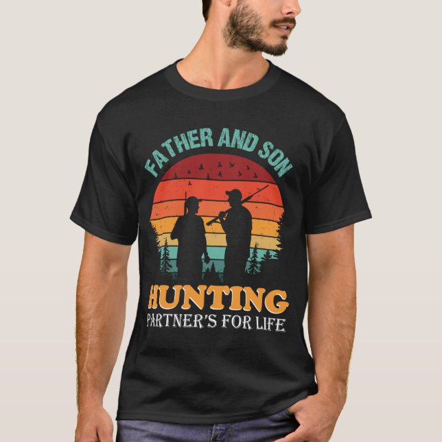 T-shirt La chasse aux pères et aux fils - Partenaires pour (Devant)