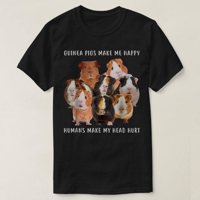 T-shirt La Chemise De Cochon De Guinée Me Rendre Joyeux Co (Design devant)